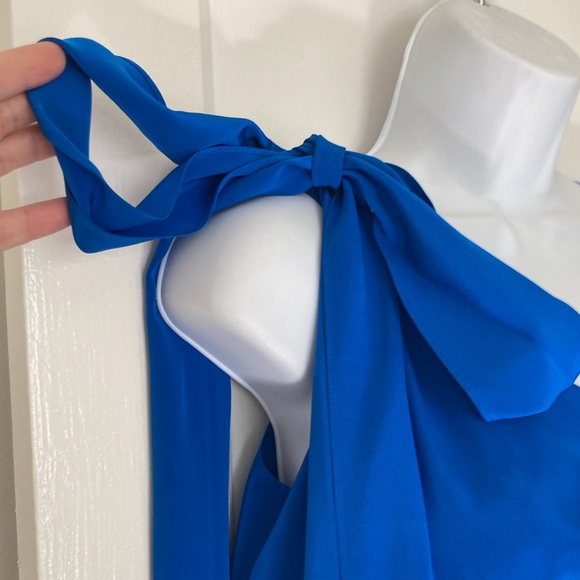 Diane von Furstenberg Bright Blue Sleeveless Silk Blouse Medium - Picture 3 of 10